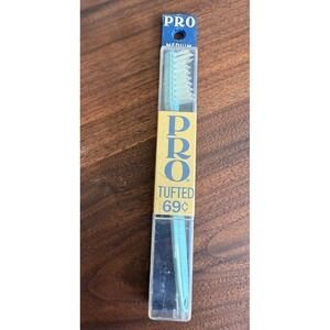 Vintage Tufted Pro Toothbrush Medium Blue New Old Stock